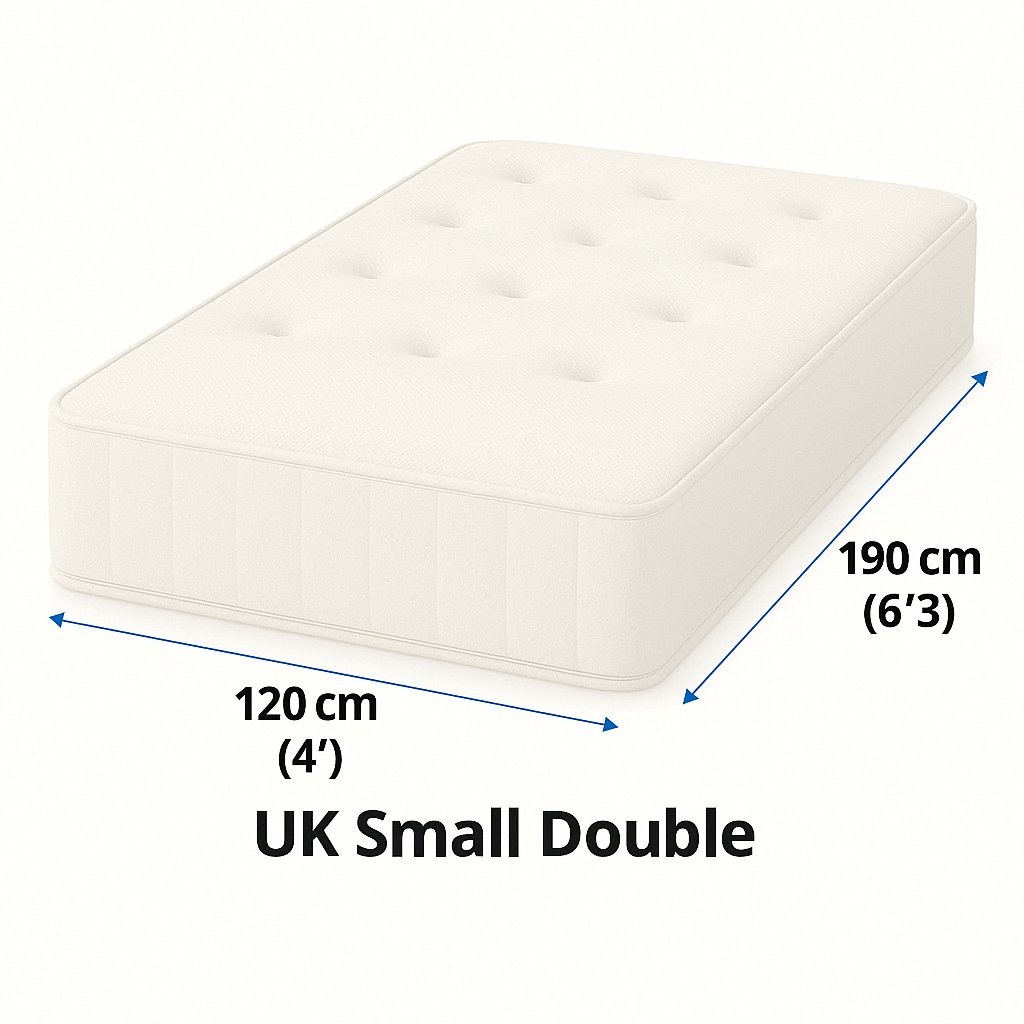 4' Small DOuble Mattresses - Mattress dimensions diagram representing our collection - Beds4us