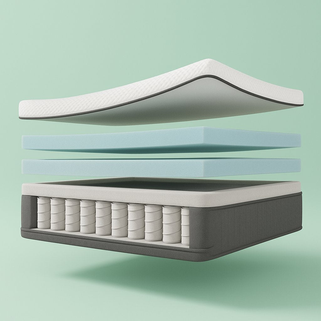 Hybrid Mattresses - Blown up illustration of a Hybrid Mattress to represent our collection - Beds4us