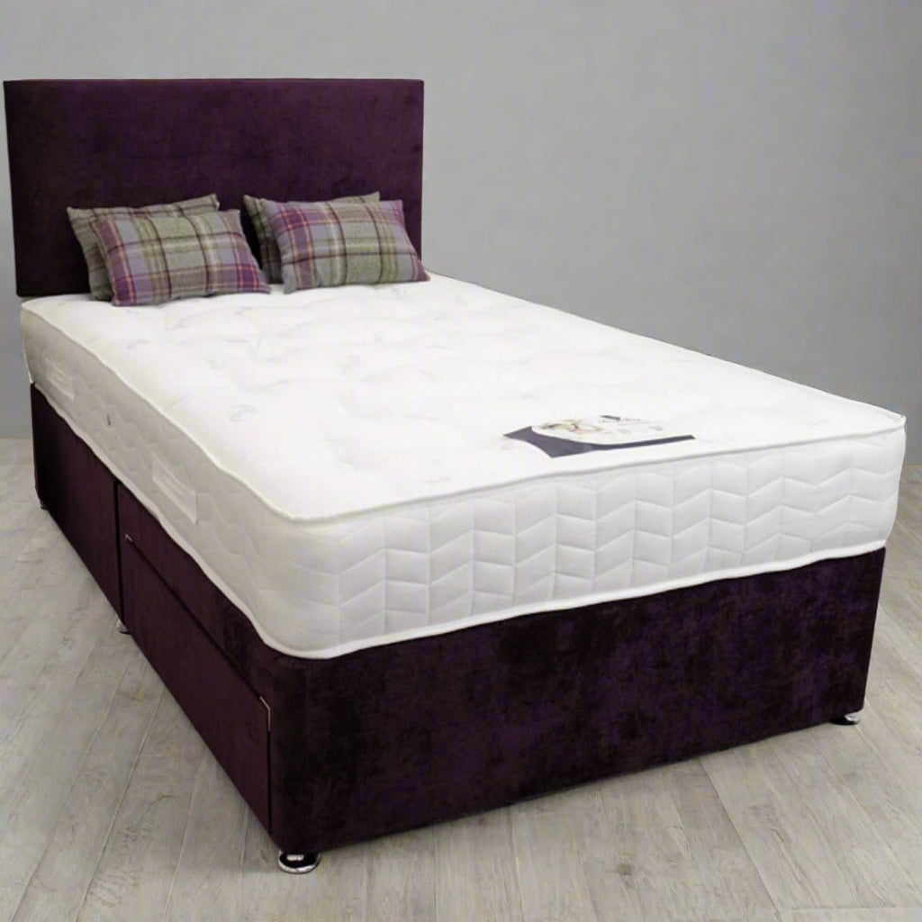 Deep Sleep Chatsworth 1000 Sprung Pocket Mattress - mattress on divan base with headboard - Beds4Us