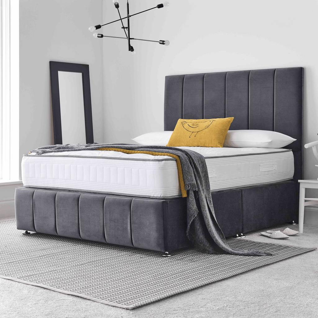 Deep Sleep Classic Pocket 1000 Affordable Quality Mattress -  mattress on divan base with headboard in a modern bedroom setting - Beds4Us