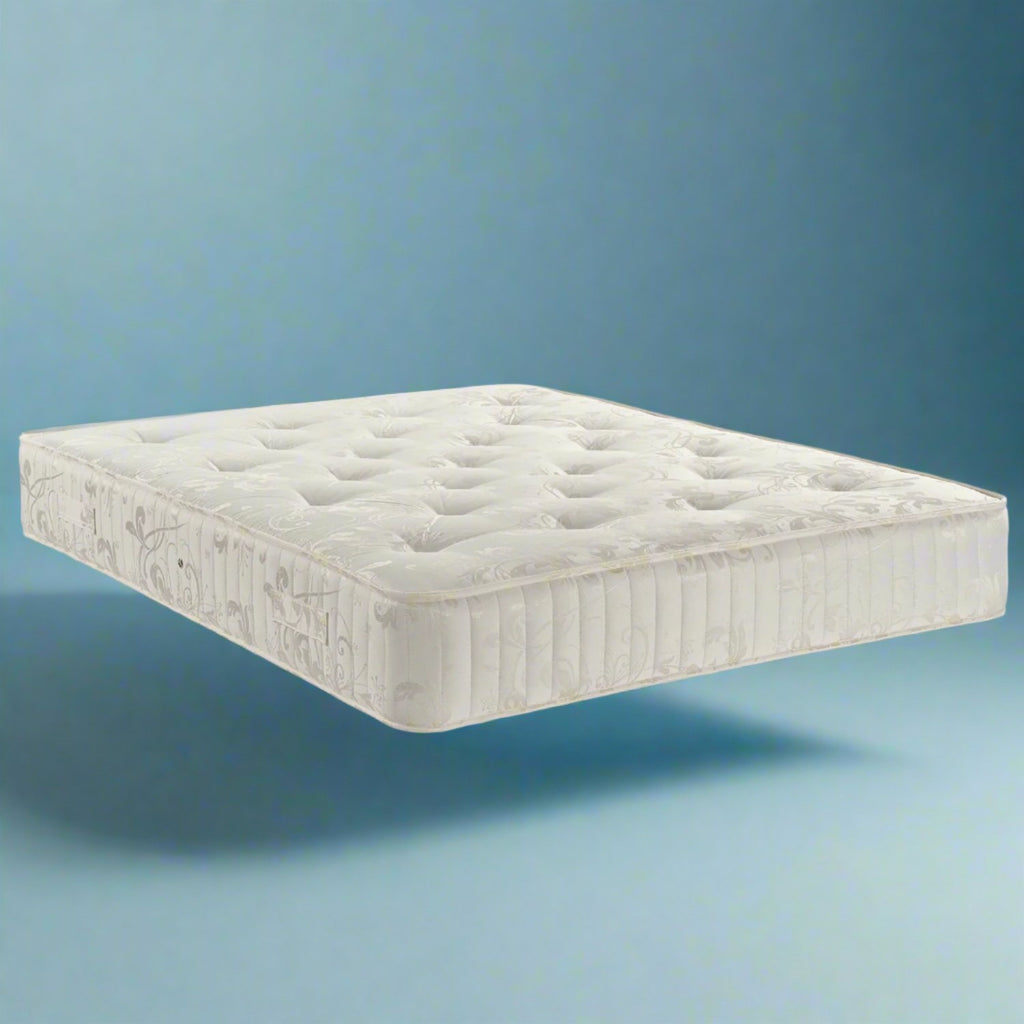Dreamland Oak King Mattress for Slatted Beds - On a blue background - Beds4Us