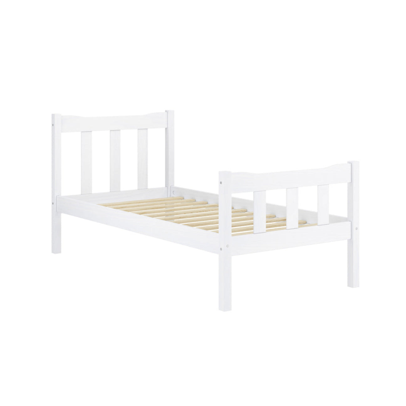 Havana Wooden Bed Frame - Single White wooden bed frame on a white background