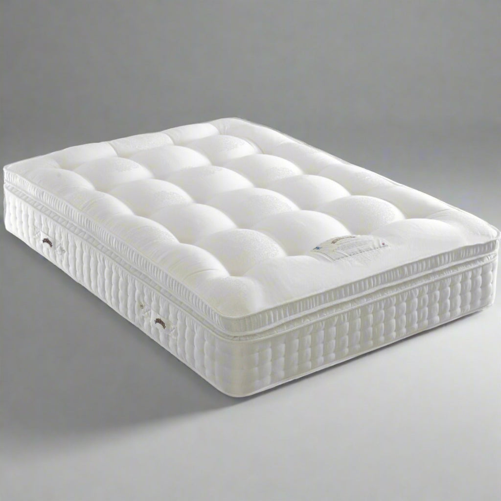 Heritage Natural Gold 3500 Super Soft Mattress - At a high angle, on a grey background - Beds4Us