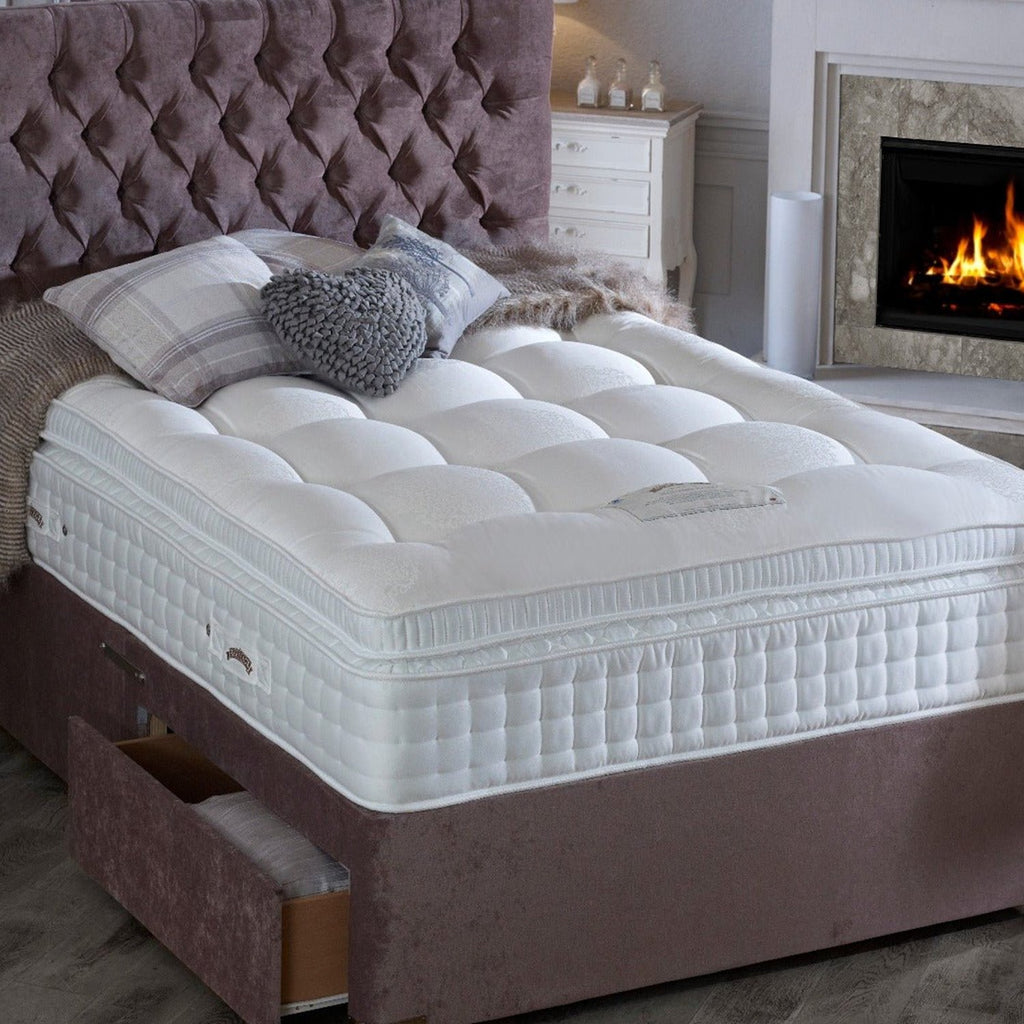 Heritage Natural Gold 3500 Super Soft Mattress - Close up of mattress on bed base in classy room - Beds4Us