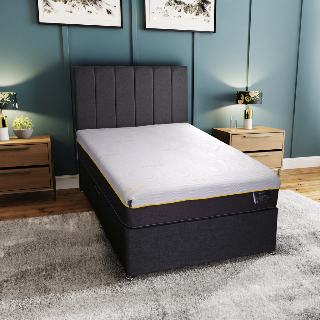 Kayflex I-Zone Medicare 4000 Mattress - mattress on divan base with headboard in a bedroom setting - BedsUs