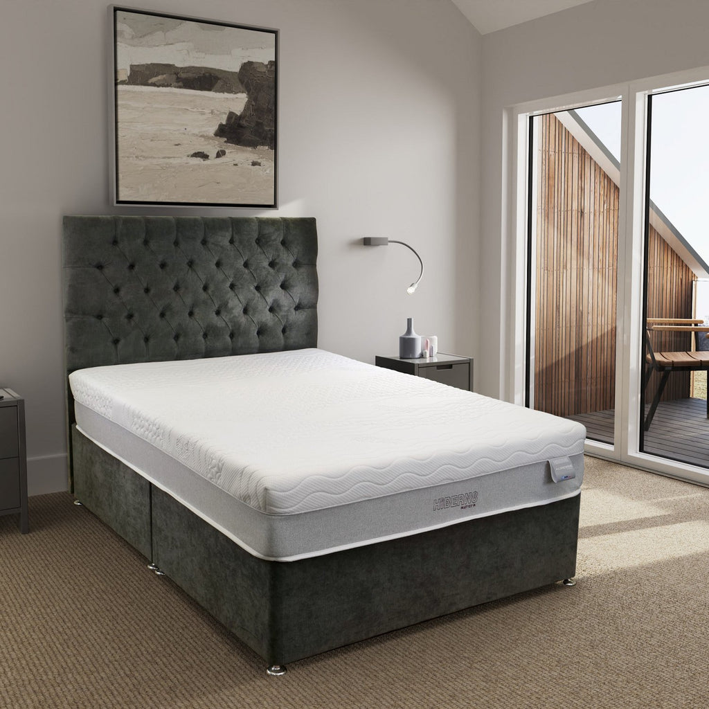 Kayflex HiBern8 Aurora Hybrid Mattress - mattress on bed with headboard in a bedroom setting - Bed4Us