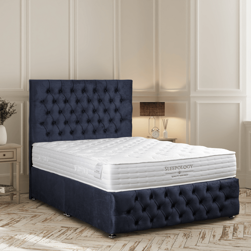 Kayflex Sleepology 3500 Reflex Memory Foam Mattress - Mattress on bed frame in bedroom setting - Beds4Us