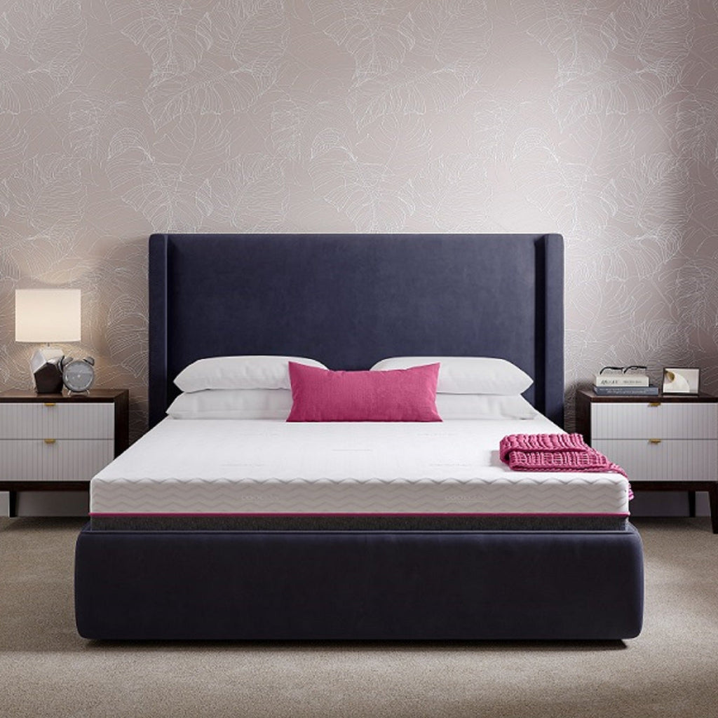 Komfi Unity Supreme Hybrid Ortho Soft Mattress - On a bed in a modern bedroom, positioned face on - Beds4us
