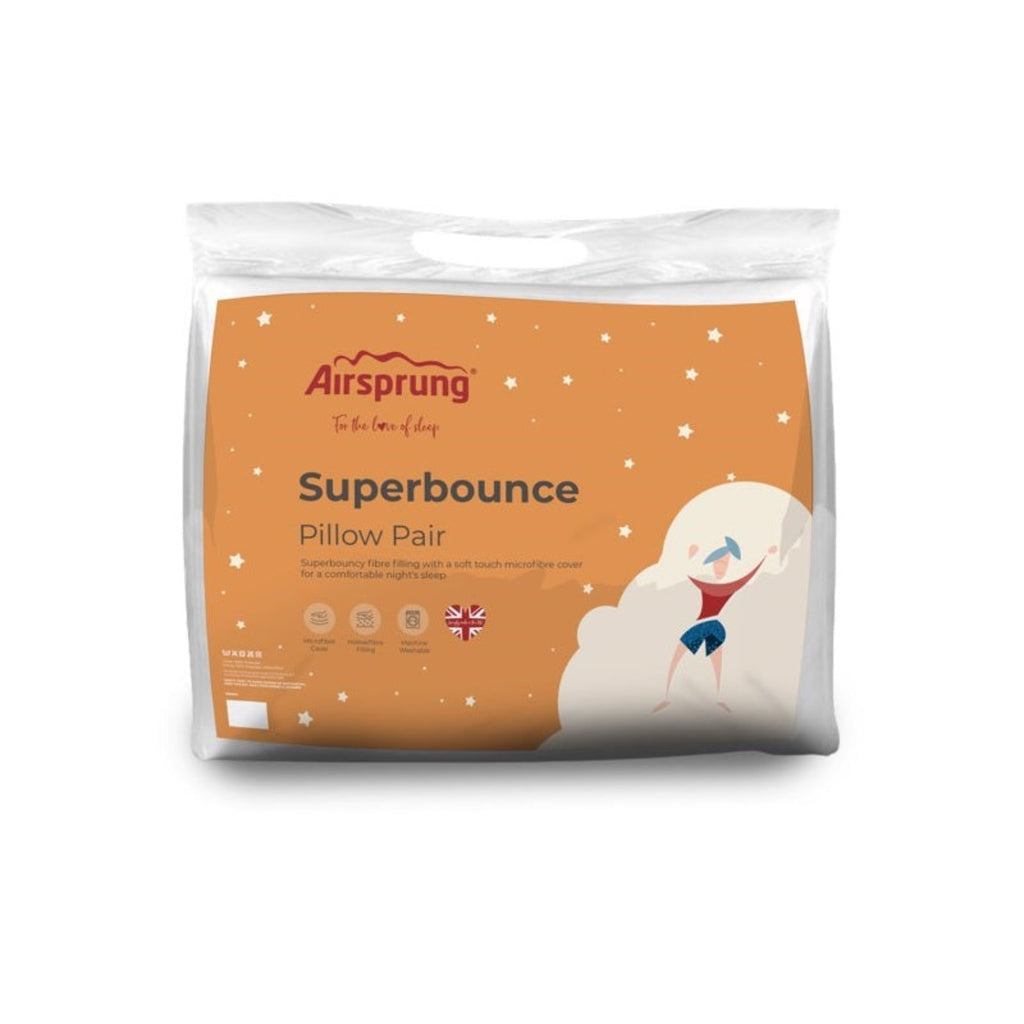 Airsprung Superbounce Pillow (Pack of 2) - Orange pillow pack on a white background - Bed4us