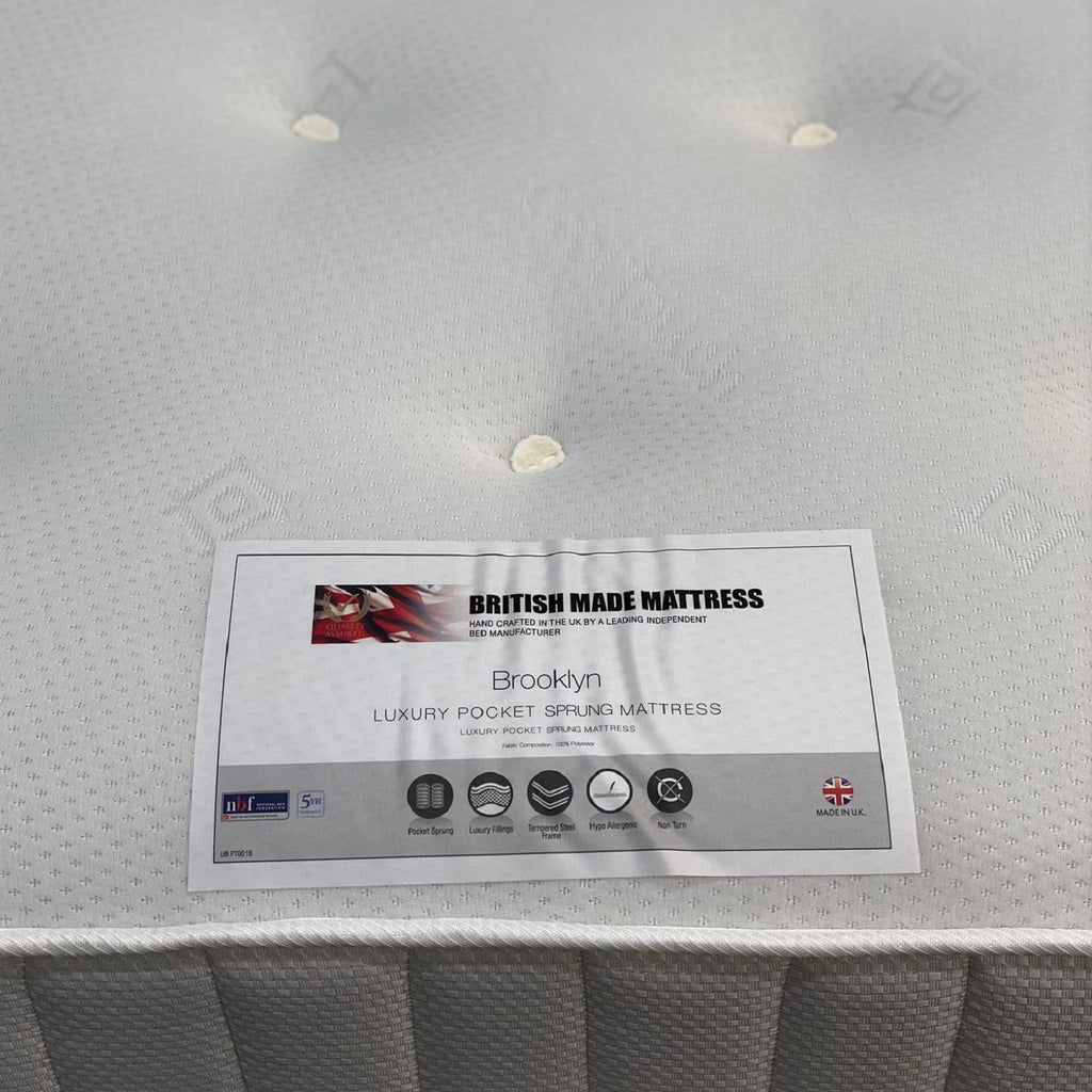 Shakespeare Brooklyn 1000 Spare Room Mattress - close up of mattress label - Beds4Us