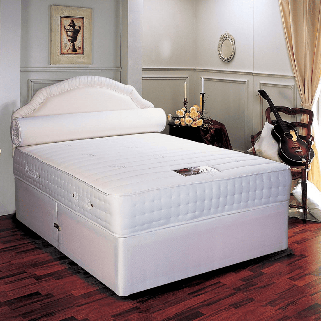 Shakespeare Memory Plus Moulding Mattress - mattress on divan base with headboard in a room setting - Beds4s