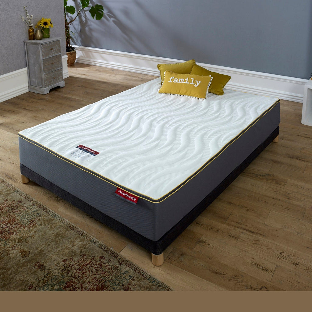 Visco Therapy Gel Pocket Rolled Mattress - On a bed in a modern room, at a high angle - Beds4us