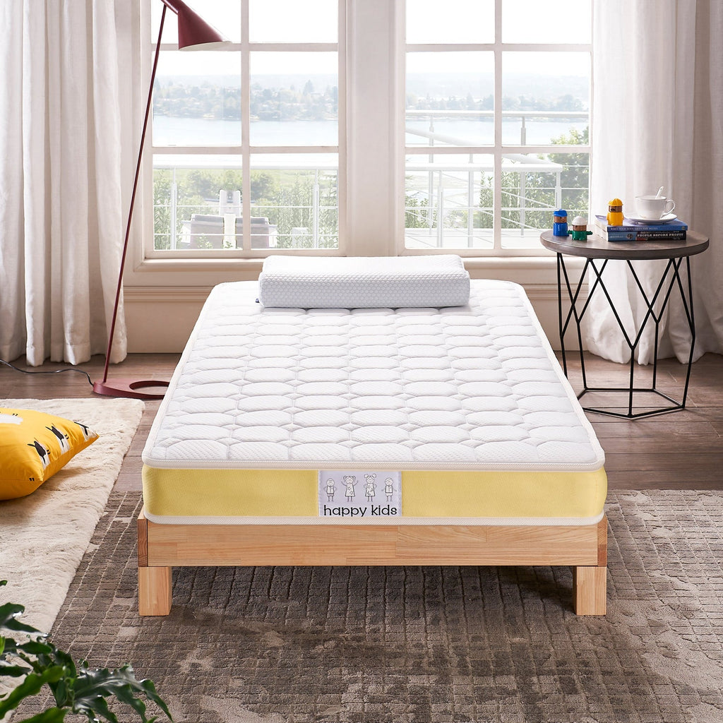 Visco Therapy Happy Kids Pocket 6 Inch Mattress - Positioned face on, on a low bedstead in a modern room - Beds4us