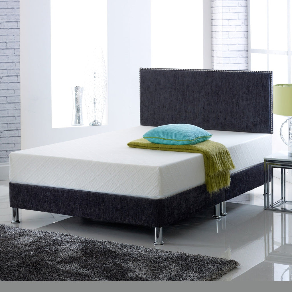 Visco Therapy Pocket 1000 Cool Blue Foam Mattress - On a bed in a grey room - Beds4us