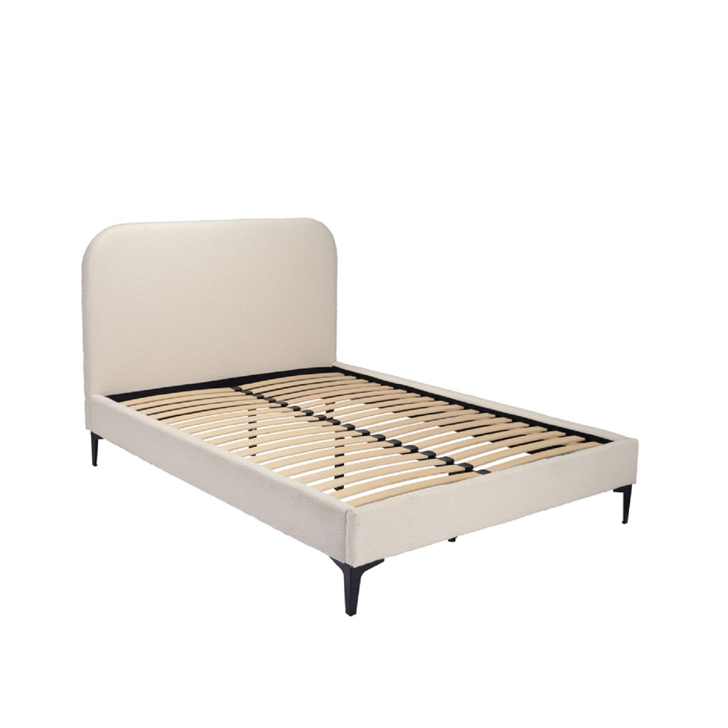 Albany Ivory Boucle Bed - Modern Luxury – Beds4Us