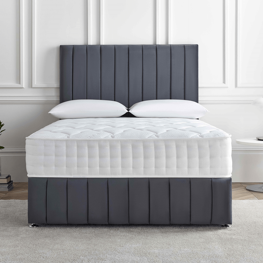 Deep Sleep Majestic Winter/Summer Mattress - mattress on divan base in white bedroom setting - Beds4Us