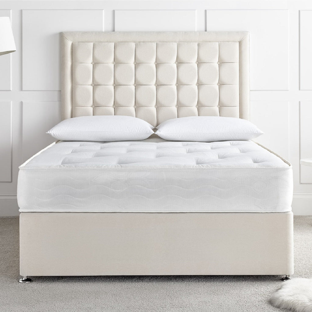 Deep Sleep Sussex Affordable Orthopaedic Mattress - mattress on a divan base in a room setting - Beds4Us