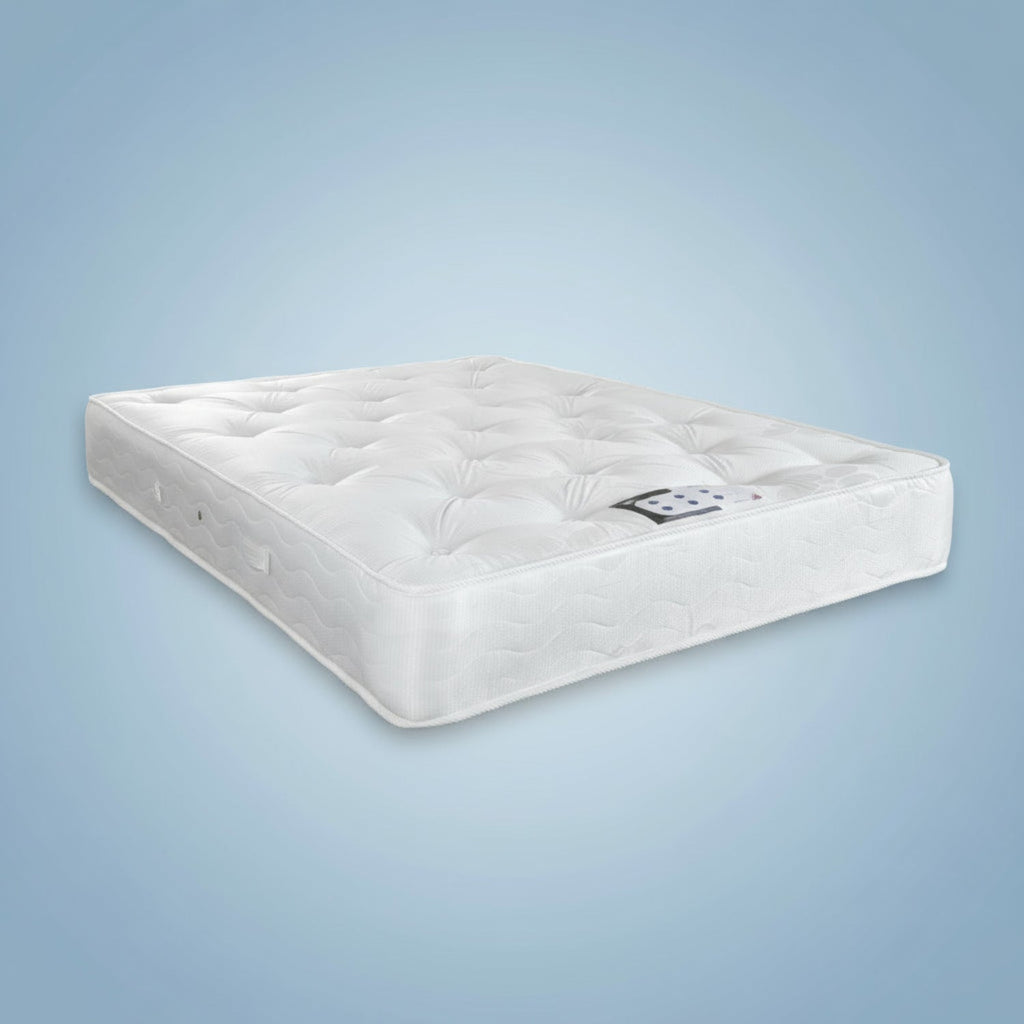Deep Sleep Sussex Affordable Orthopaedic Mattress - mattress only on a blue  background - Beds4Us