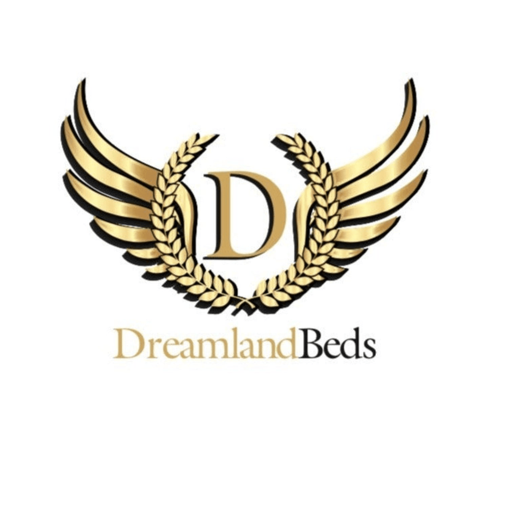 Dreamland Cashmere 1000 Ortho Supportive Mattress - Dreamland Beds logo with gold wings and 'D' on a white background - Beds4us