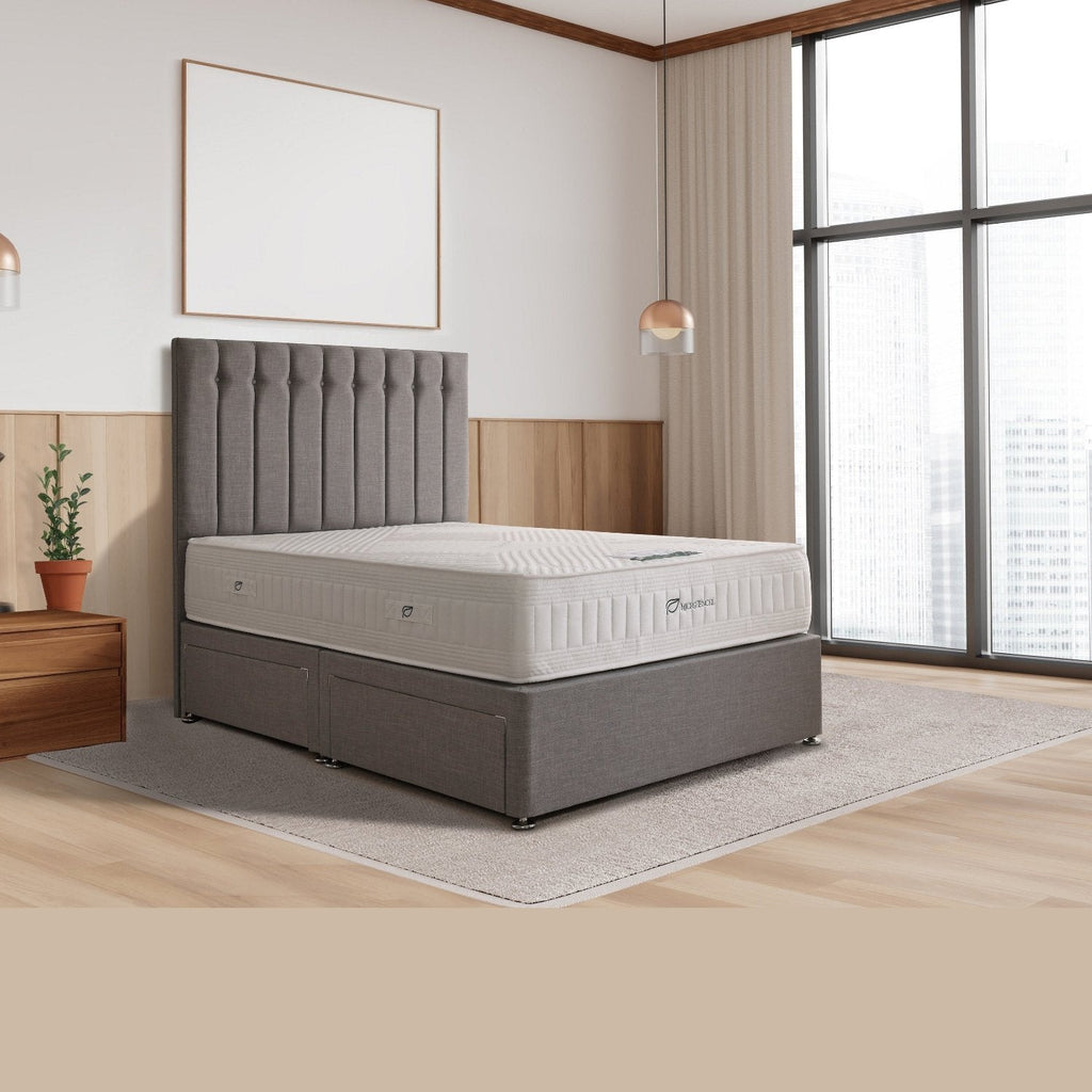 Dura Beds Microtencel 1000 Natural Latex Mattress - Mattress in a bright modern bedroom on a divan bed - Beds4Us