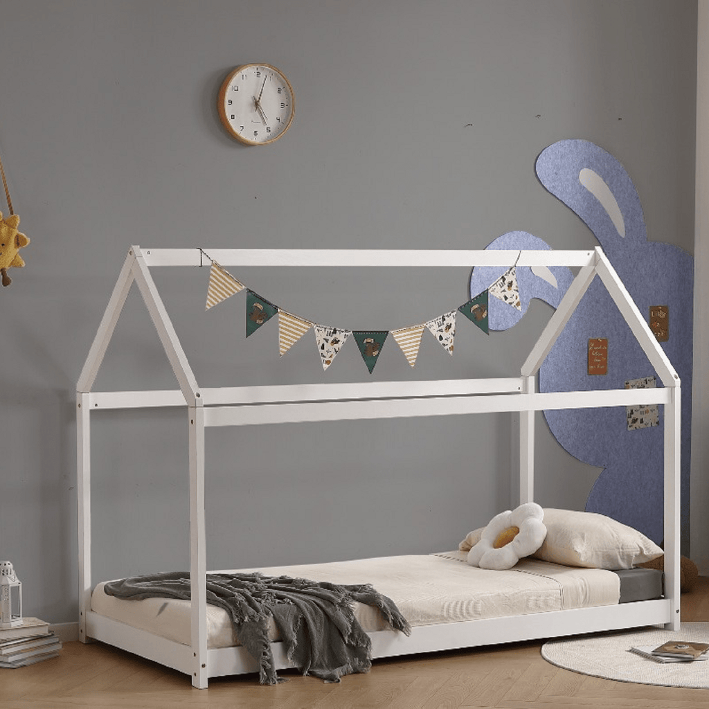 Ely Montessori Style House Bed - house bed on grey background - Beds4Us