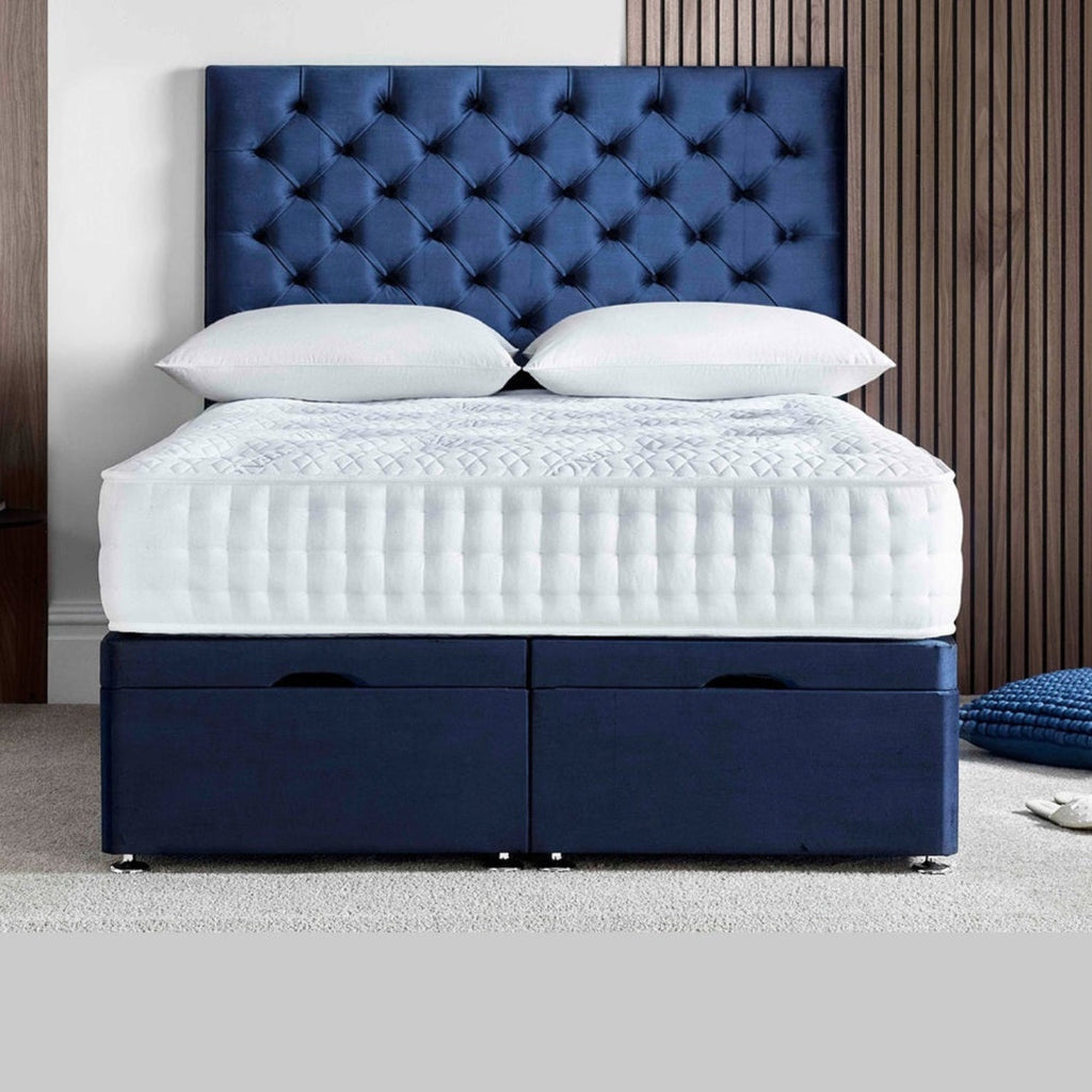 Giltedge Tuscany Soft Tencel Natural 1000 Mattress - On a blue bed - Beds4us