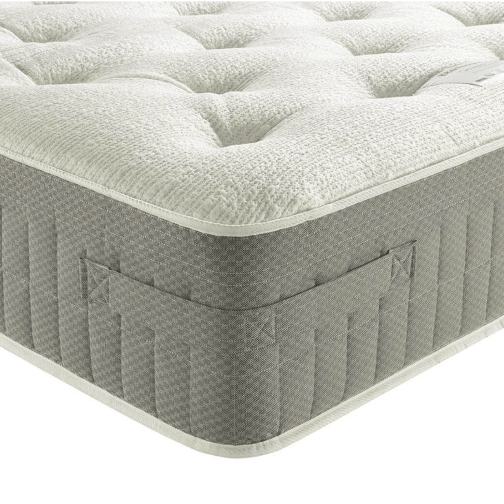 Healthopaedic Octavia Zero Gravity Memory Foam Pocket Mattress - Close up of mattress corner, on a white background - Beds4us