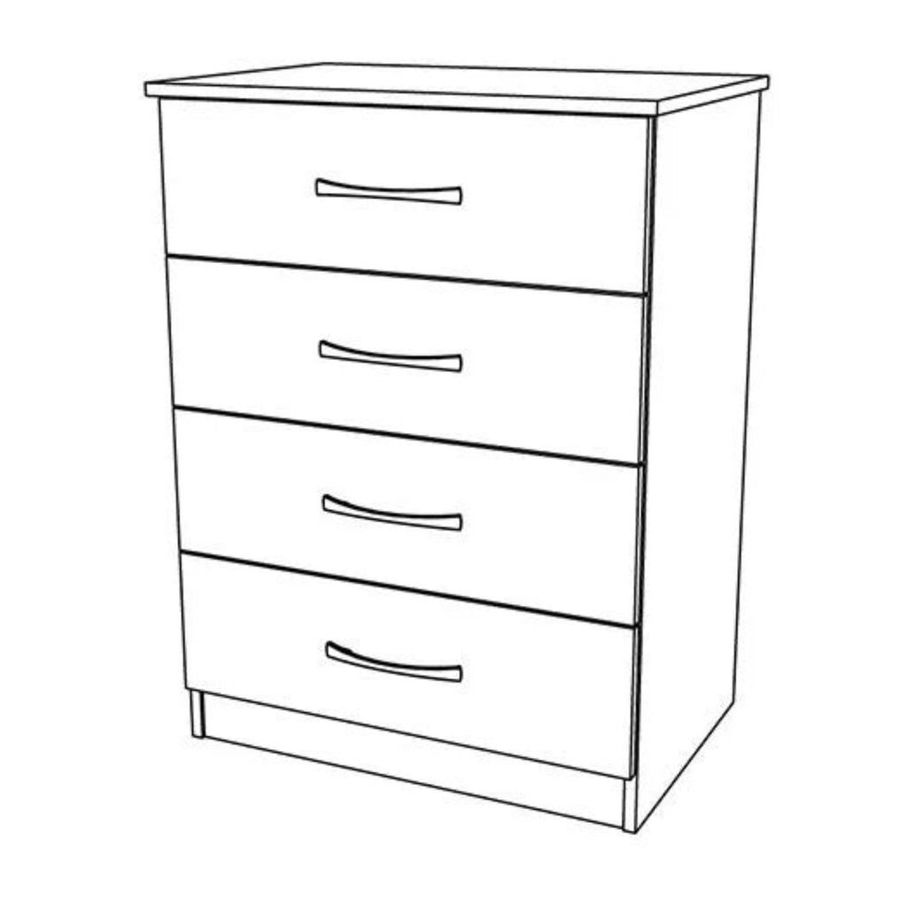 JJ 4 Drawer Midi Chest of Drawers - Beds4Us