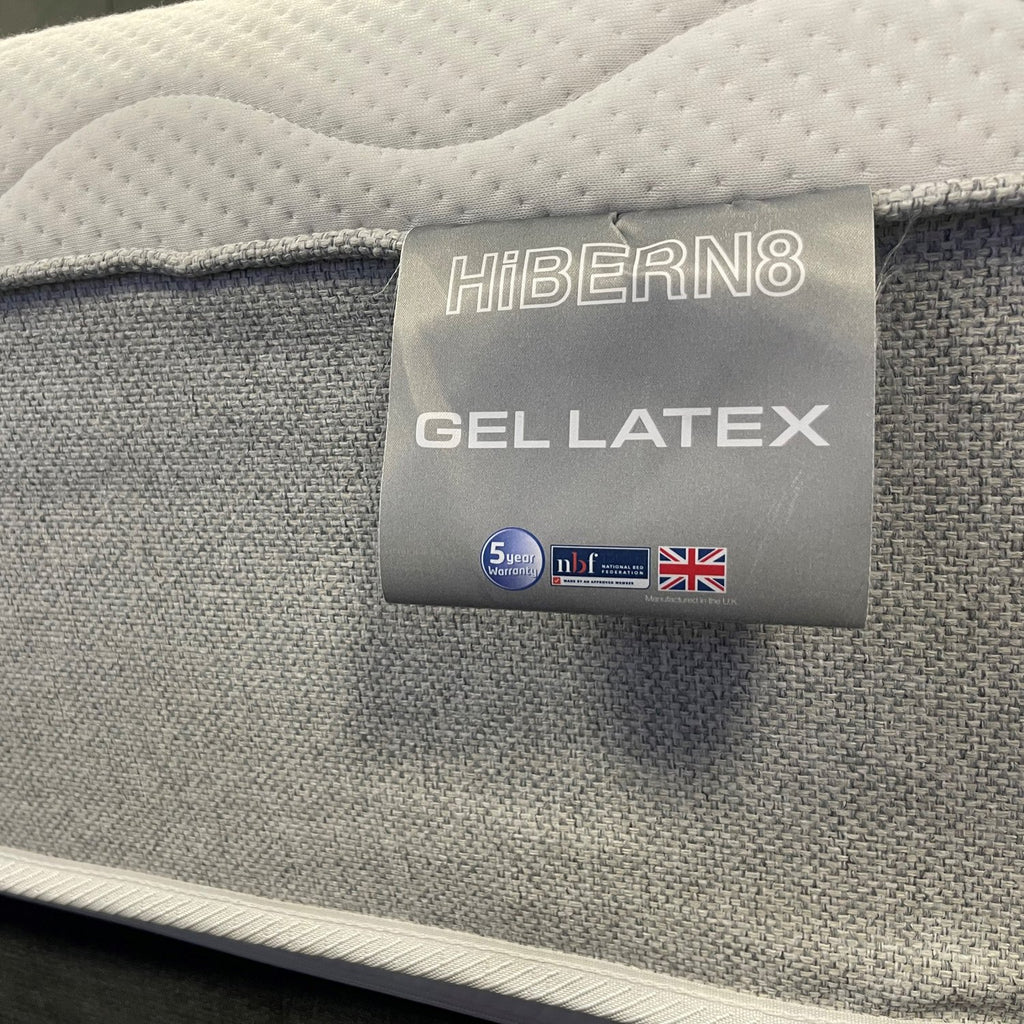 Kayflex Hibern8 Gel Infused Latex Material Mattress - Close up of mattress label - Beds4s