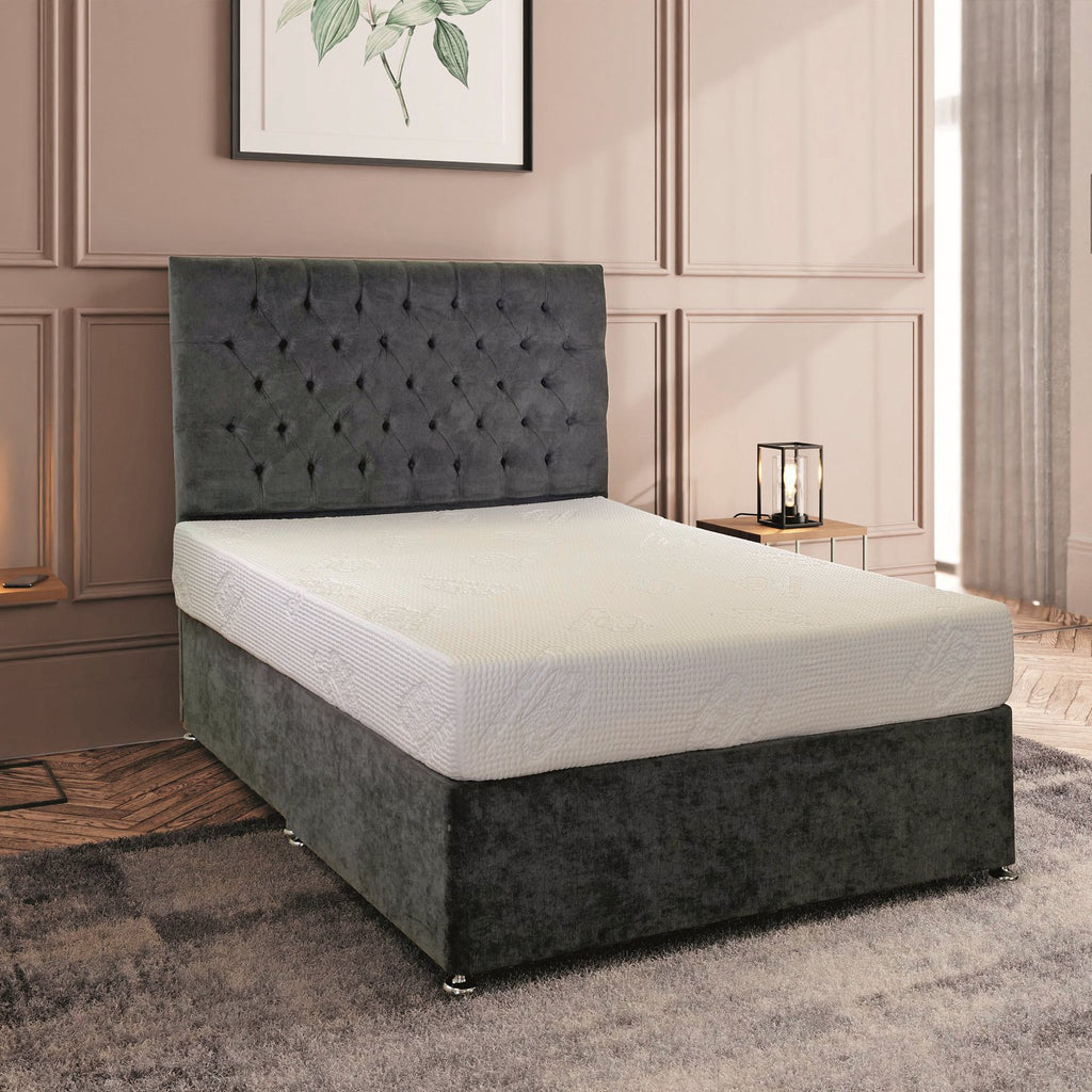 Kayflex I-Zone Foam Range Crown Mattress - mattress on divan style base with headboard in a bedroom setting - Beds4Us