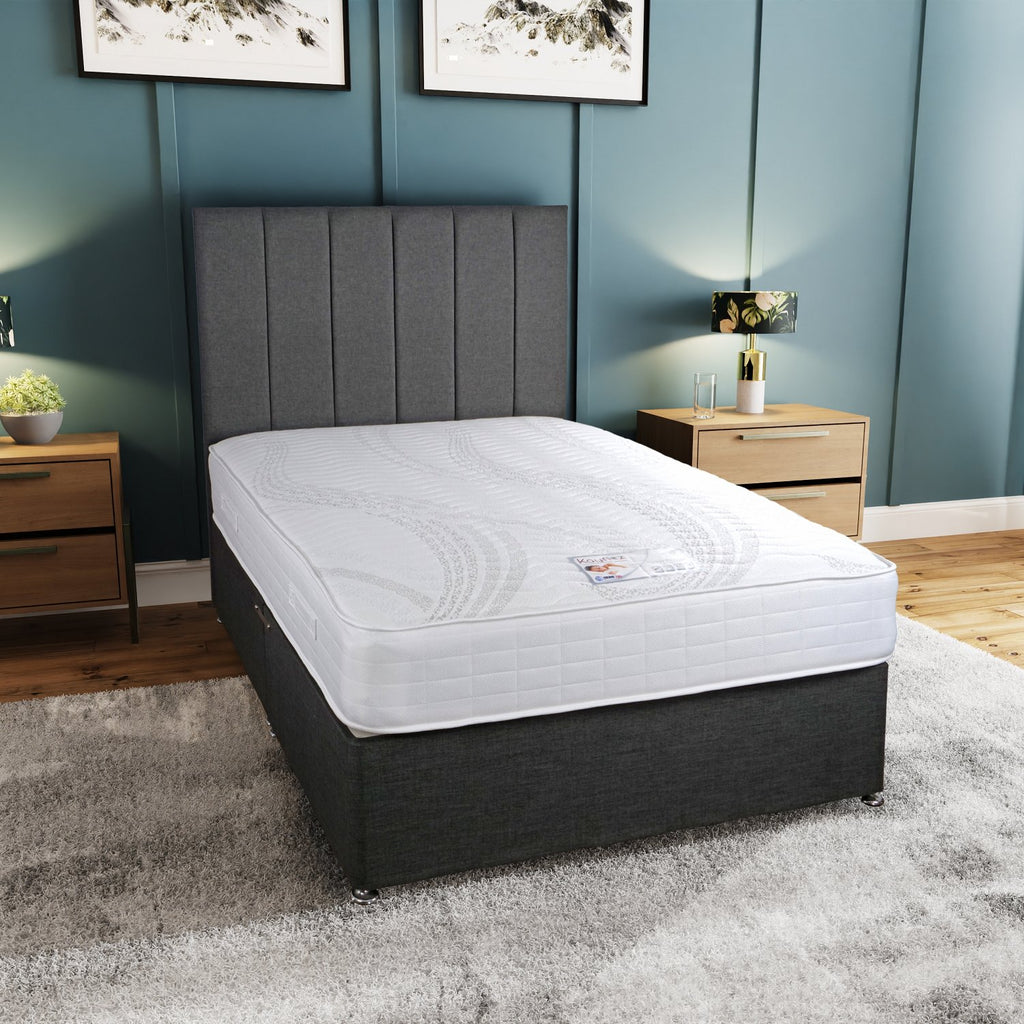 Kayflex Luxury Pocket 1000 Mattress - mattress on bed with headboard in a bedroom setting - Beds4Us