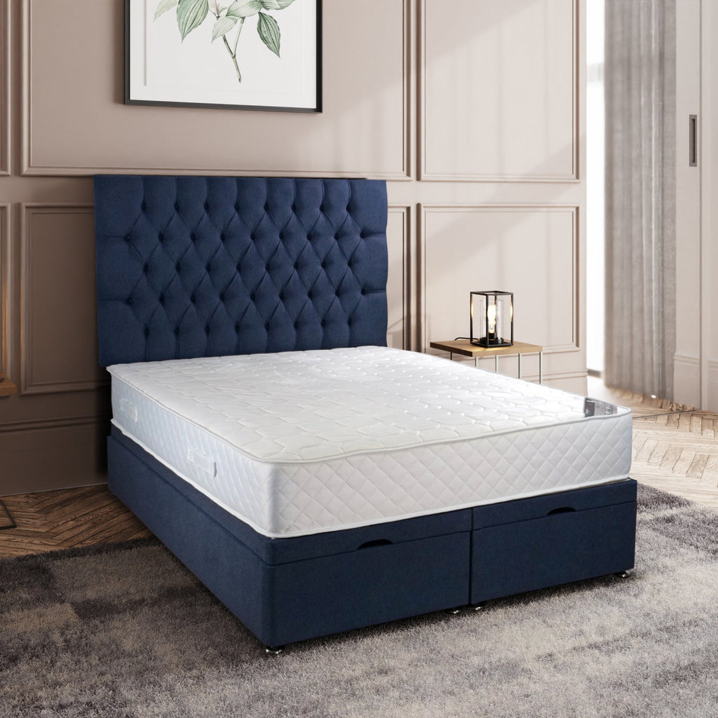 Kayflex Siberia Pocket Sprung Mattress - mattress on ottoman bed with headboard in a bedroom setting - Beds4s