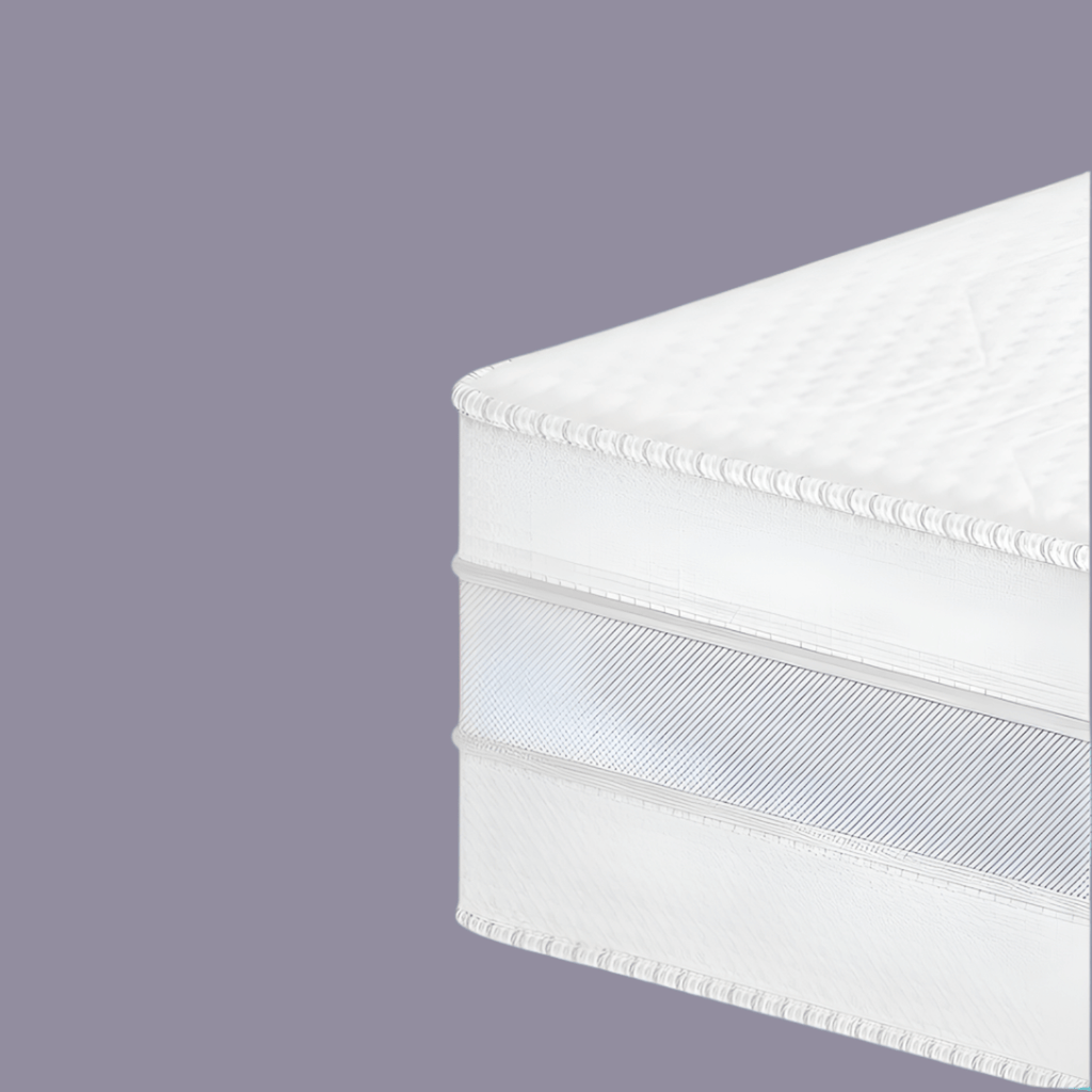 Komfi Unity Supreme Excel Premium Foam Mattress - Close up of mattress corner and edge, on a purple background - Beds4us