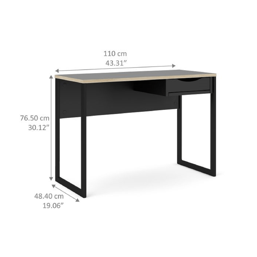 Laminated Board 1 Drawer Desk - good value flat packed desk – Beds4Us