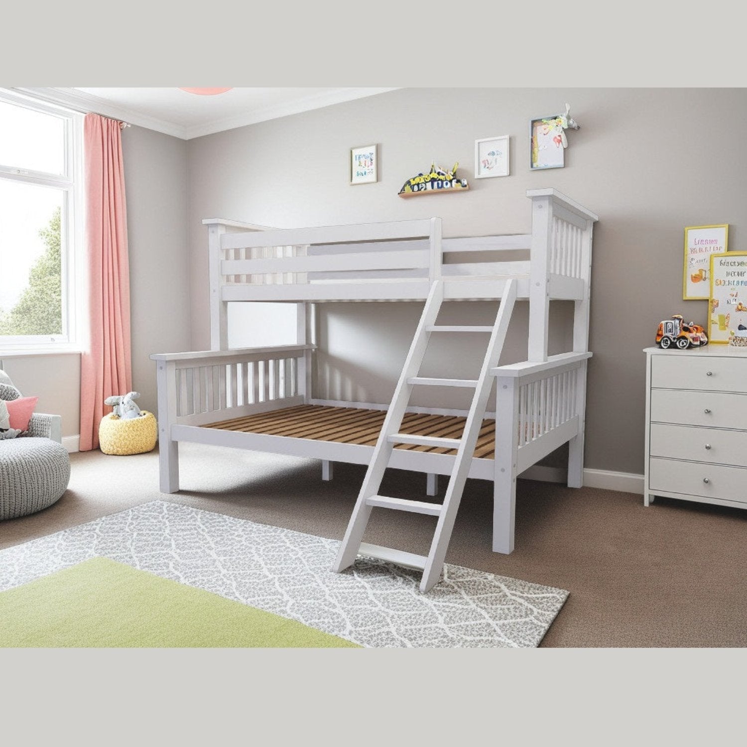 Lucca Solid Wooden Triple Bunk Bed – Beds4Us - Main Image
