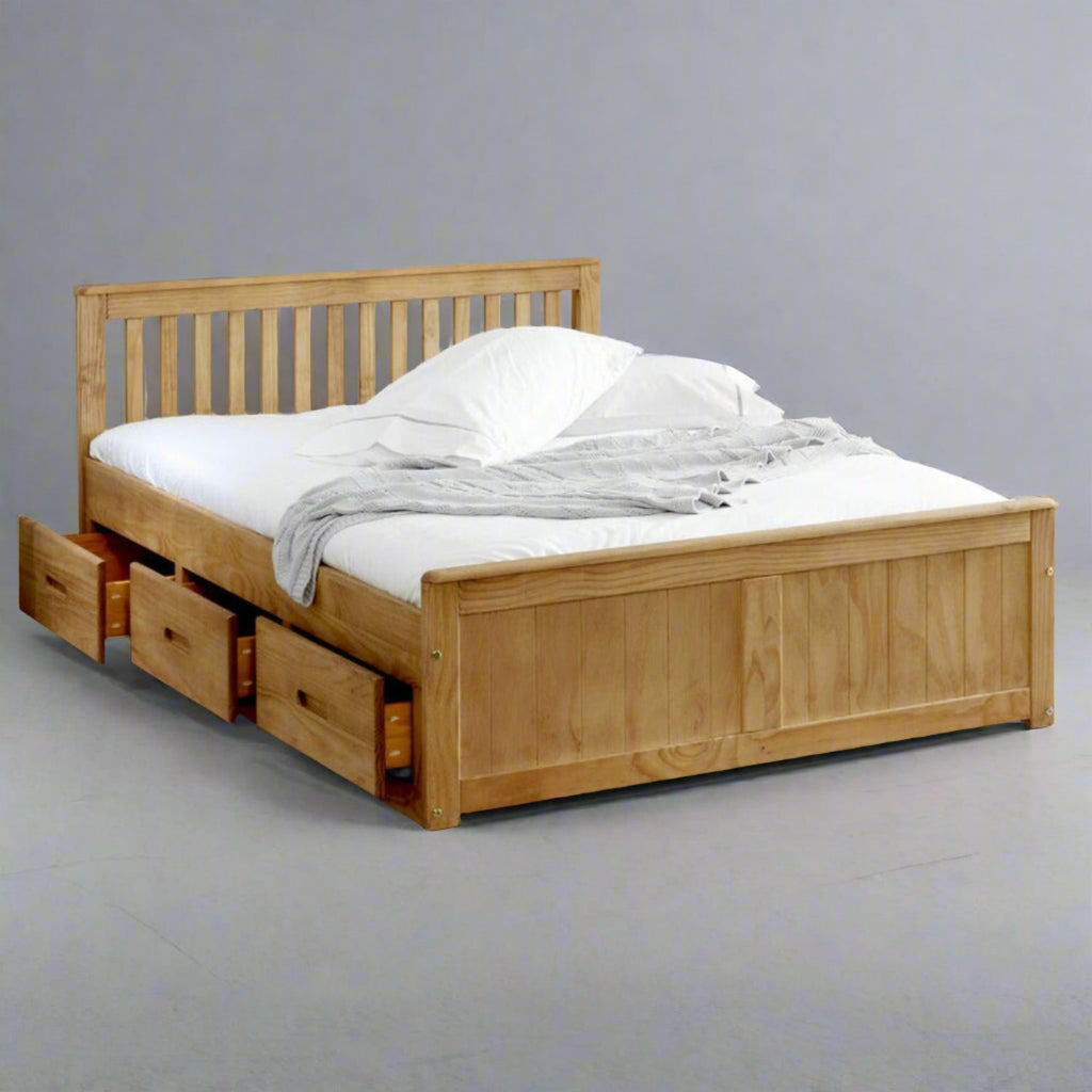 Mission Wooden Storage Bed - Beds4Us