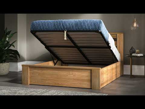 Emporia Beds Charnwood Ottoman Storage Bed Oak - product video link with YouTube - Beds4Us
