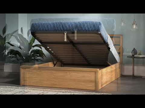 Emporia Beds Modena Ottoman Storage Bed Oak - product video link with YouTube - Beds4Us