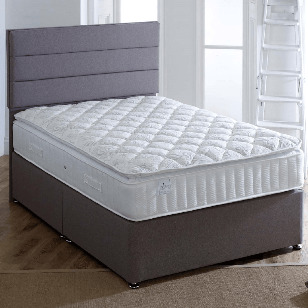 Shakespeare 1000 Pillow Mattress - mattress on bed base - Beds4Us