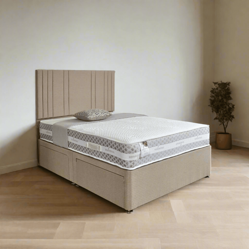 Shakespeare Beds Ice Cool 1000 Mattress - Mattress on bed base in room setting - Beds4Us