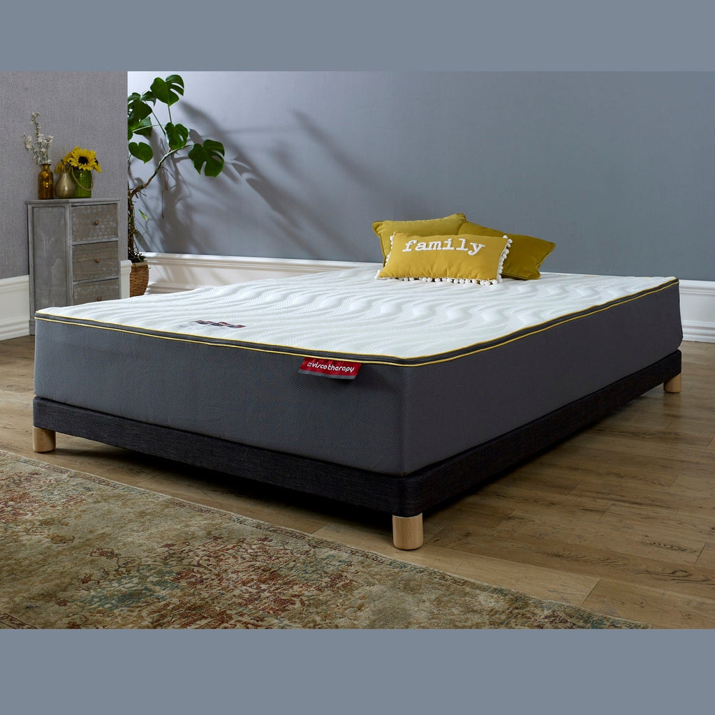 Visco Therapy Memory Gel 3000 Roll Out Mattress - At a low angle on a base in a dark room - Beds4us