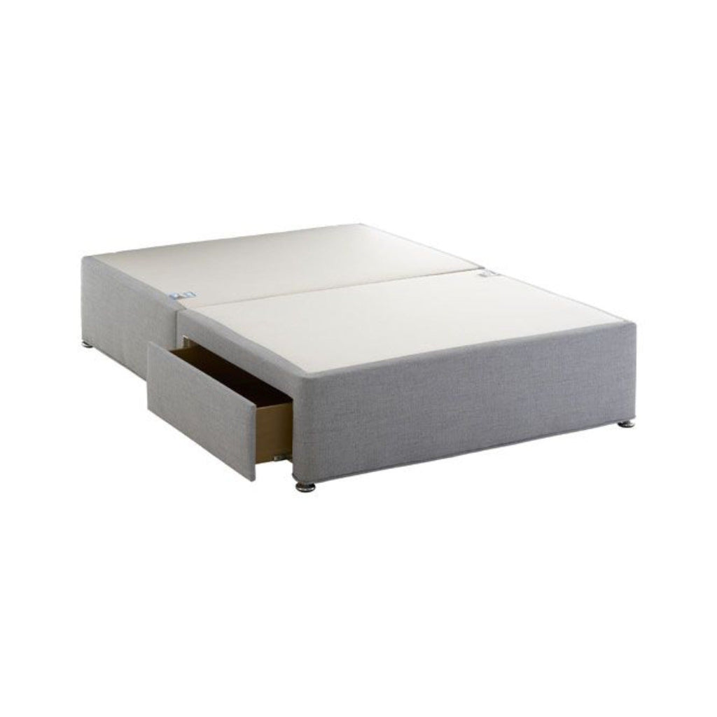 Deep Sleep Divan Base - on a white background, one drawer open - Beds4Us